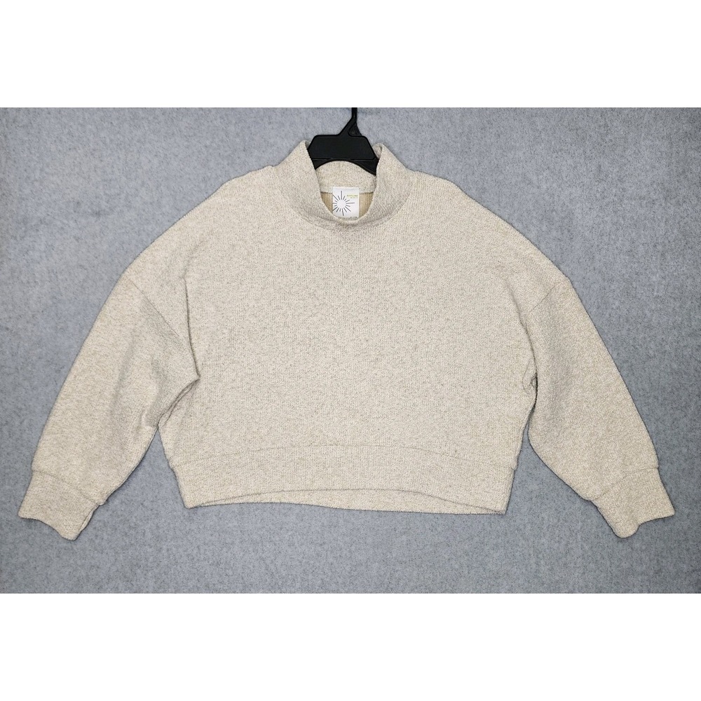 Offline By Aerie Snowday Oversized Mock Neck Knit Sweater Womens XL Cream Beige